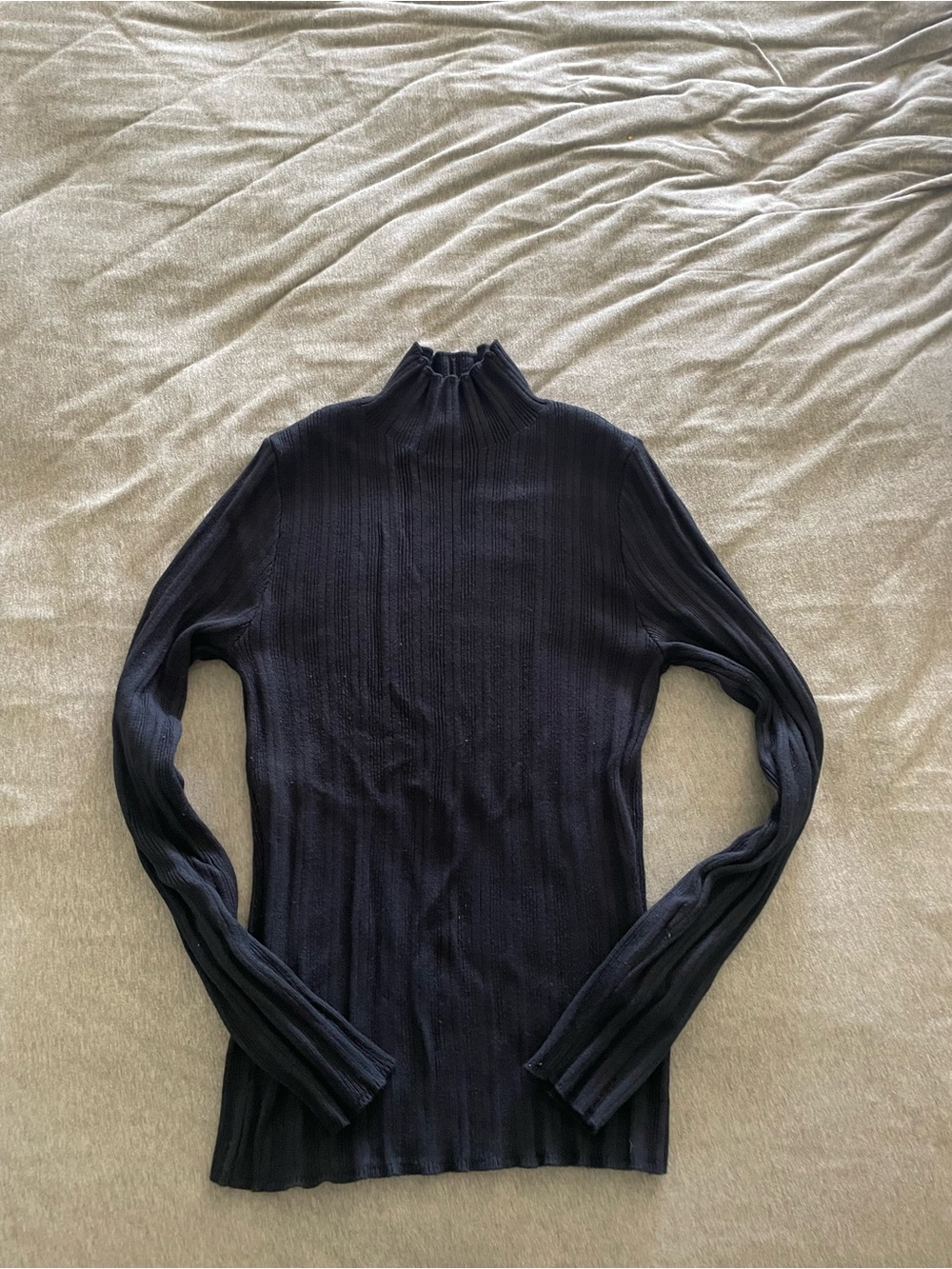 Abercrombie & Fitch Black Ribbed Mock Neck Sweater